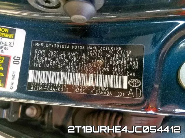 2T1BURHE4JC054412 фото 2