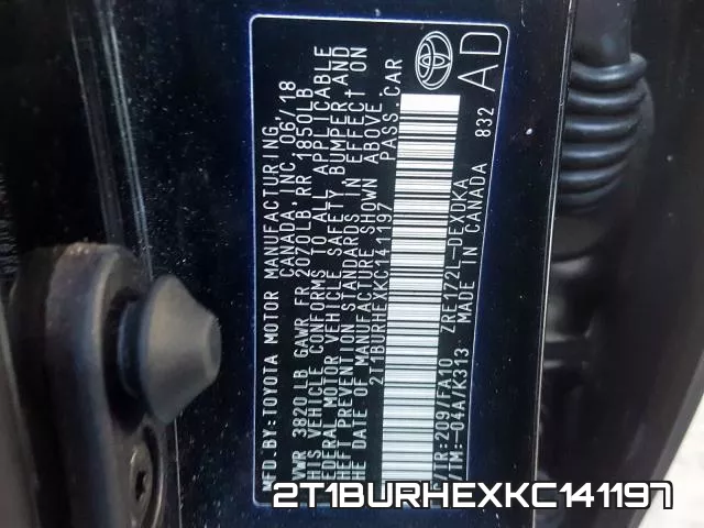 2T1BURHEXKC141197 фото 2