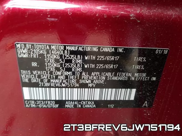 2T3BFREV6JW751794 фото 2