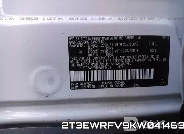 2T3EWRFV9KW041463 фото 9
