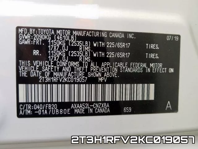 2T3H1RFV2KC019057 фото 2
