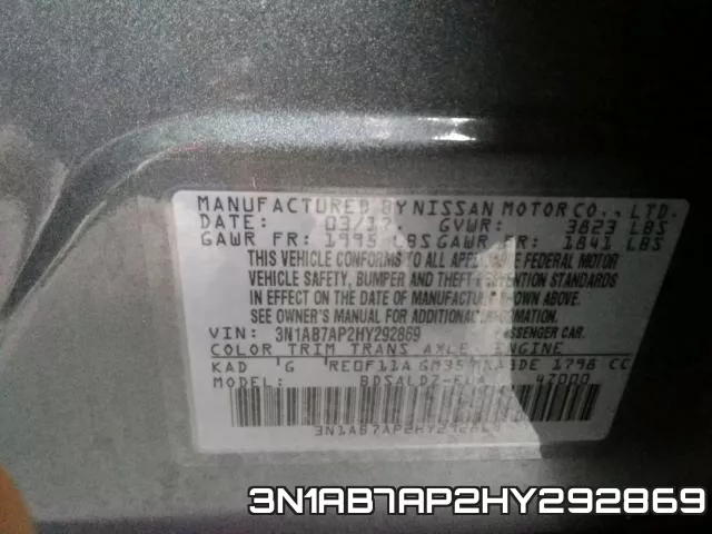 3N1AB7AP2HY292869 фото 2