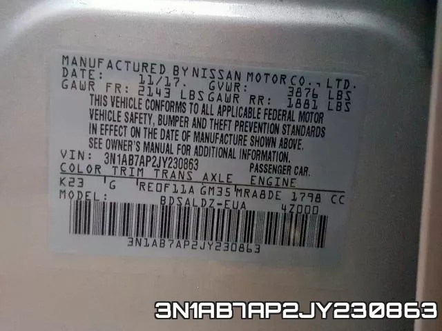 3N1AB7AP2JY230863 фото 2