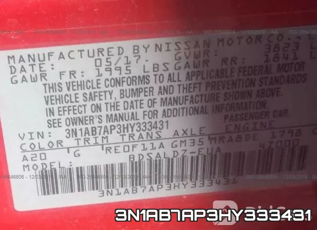 3N1AB7AP3HY333431 фото 9