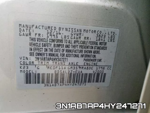 3N1AB7AP4HY247271 фото 2