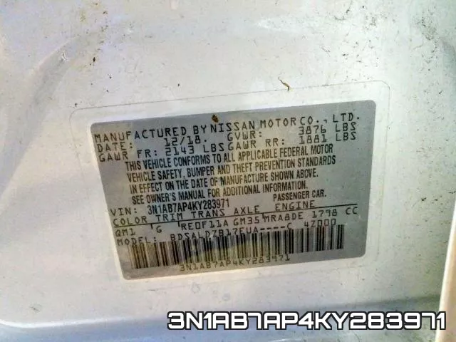 3N1AB7AP4KY283971 фото 2