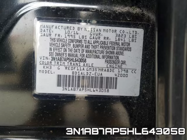 3N1AB7AP5HL643058 фото 2