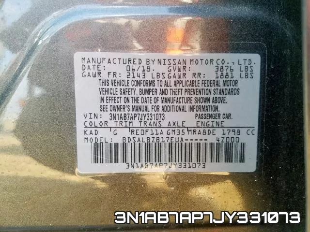 3N1AB7AP7JY331073 фото 2