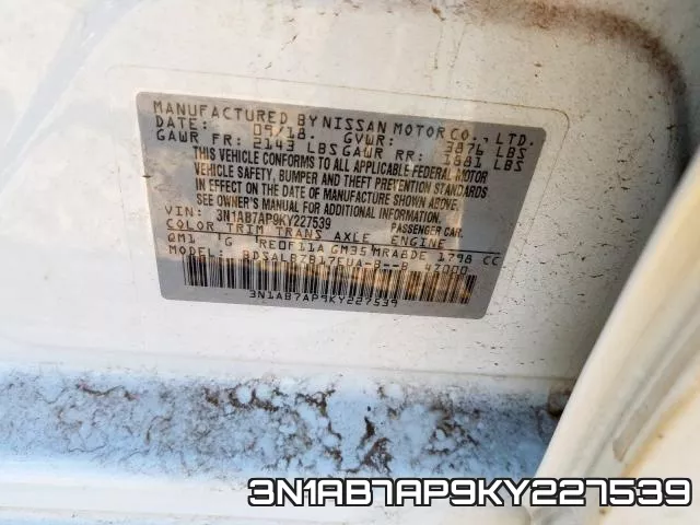 3N1AB7AP9KY227539 фото 2