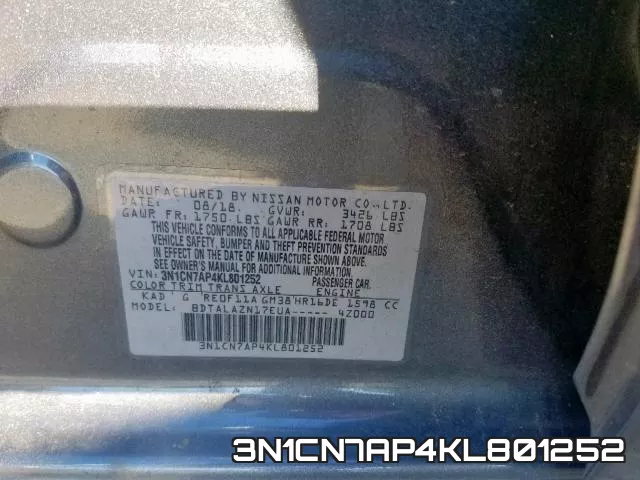 3N1CN7AP4KL801252 фото 2