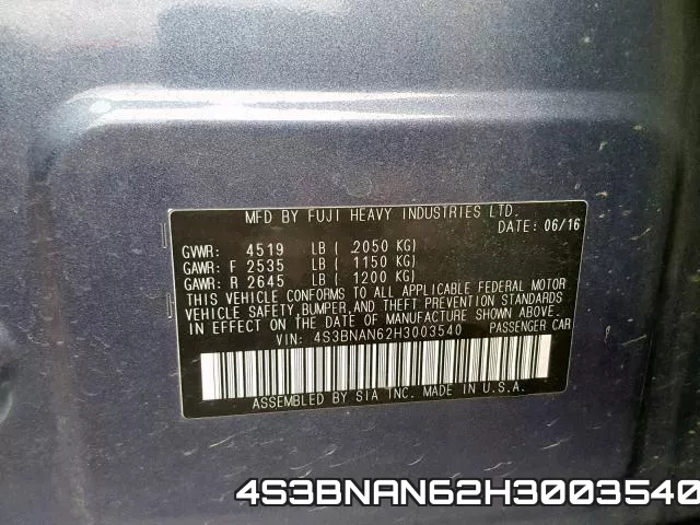 4S3BNAN62H3003540 фото 2