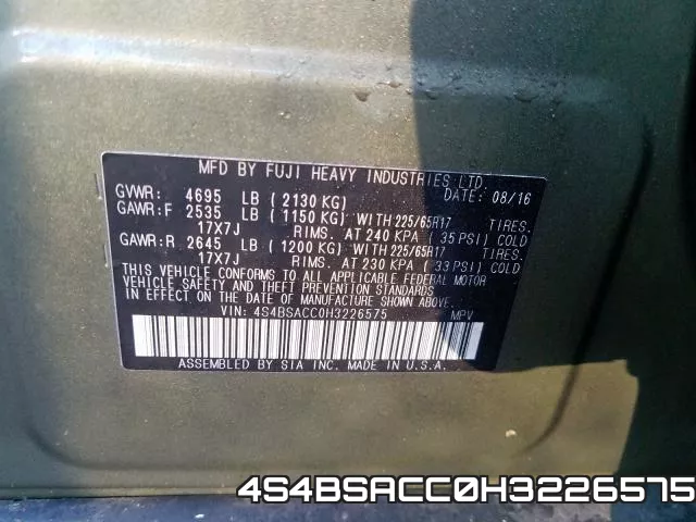 4S4BSACC0H3226575 фото 2