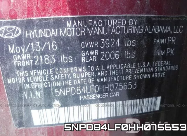 5NPD84LF0HH075653 фото 8