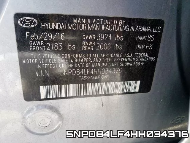 5NPD84LF4HH034376 фото 2