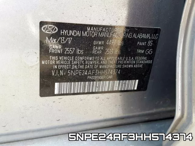 5NPE24AF3HH574374 фото 2