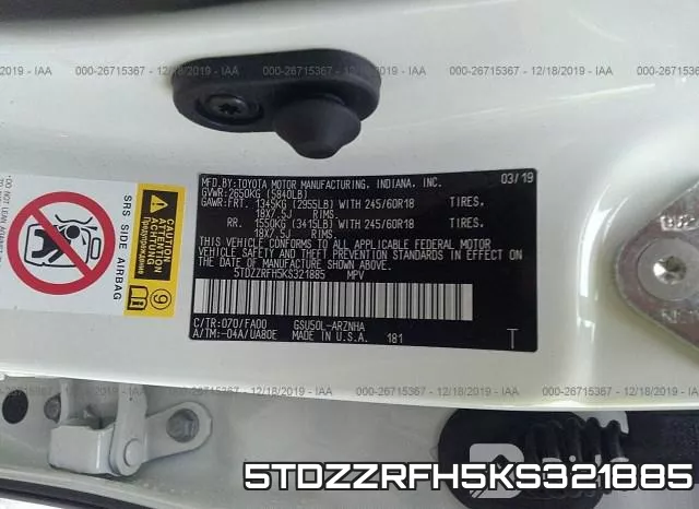 5TDZZRFH5KS321885 фото 7