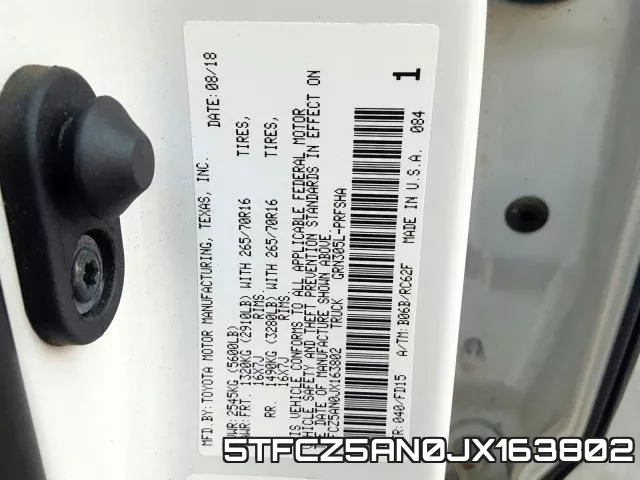 5TFCZ5AN0JX163802 фото 2