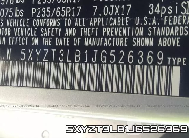 5XYZT3LB1JG526369 фото 9