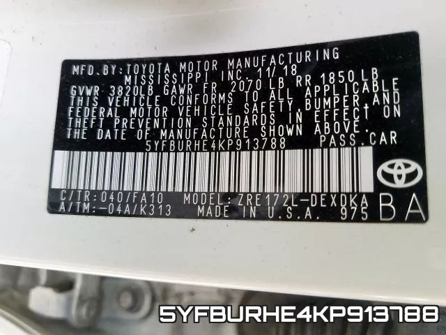 5YFBURHE4KP913788 фото 2
