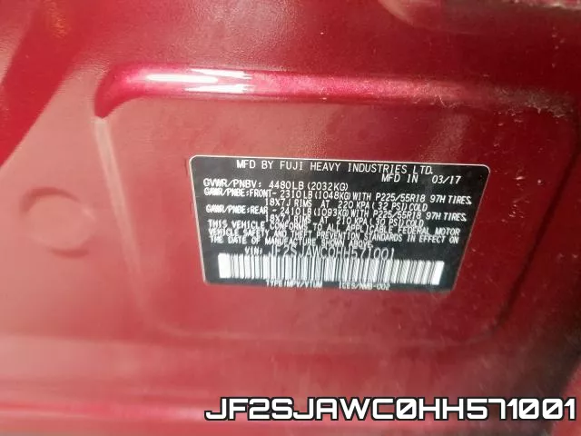 JF2SJAWC0HH571001 фото 2