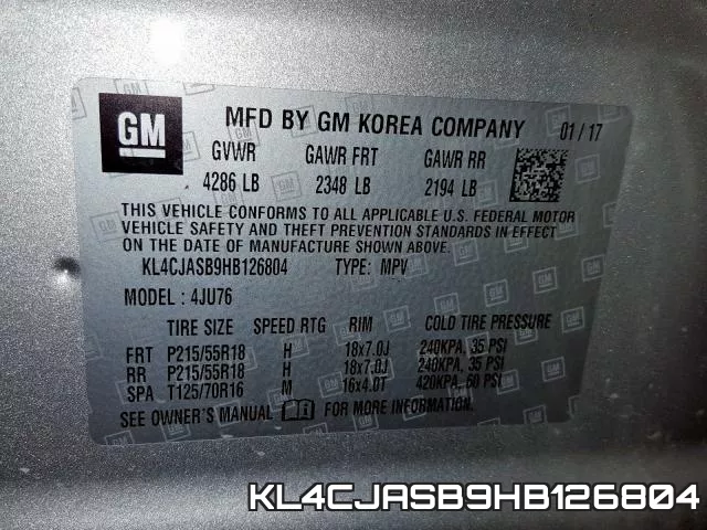 KL4CJASB9HB126804 фото 2