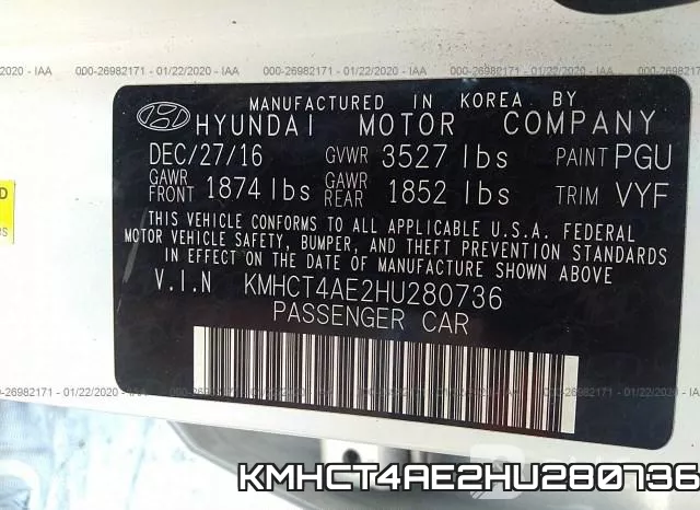 KMHCT4AE2HU280736 фото 6