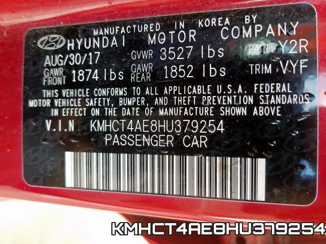 KMHCT4AE8HU379254 фото 2