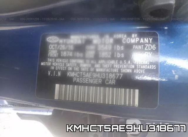 KMHCT5AE9HU318677 фото 9