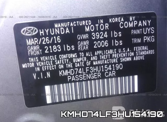 KMHD74LF3HU154190 фото 9