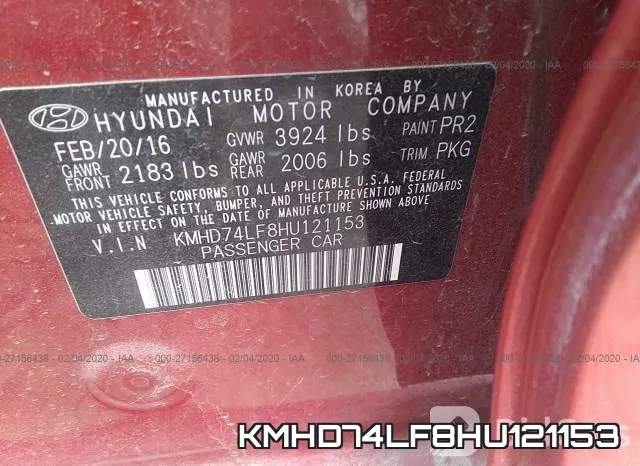 KMHD74LF8HU121153 фото 8