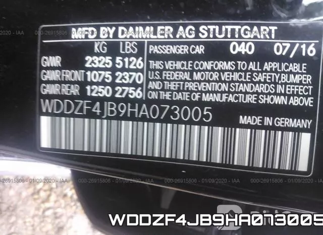 WDDZF4JB9HA073005 фото 8