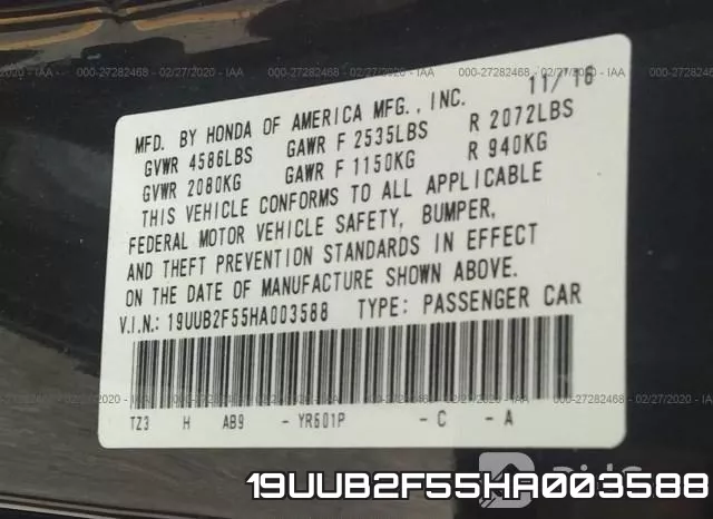 19UUB2F55HA003588 фото 7
