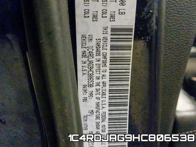 1C4RDJAG9HC806538 фото 2