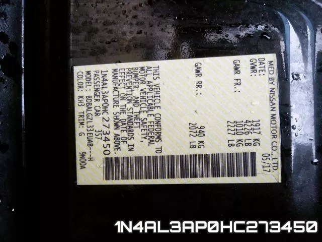 1N4AL3AP0HC273450 фото 2