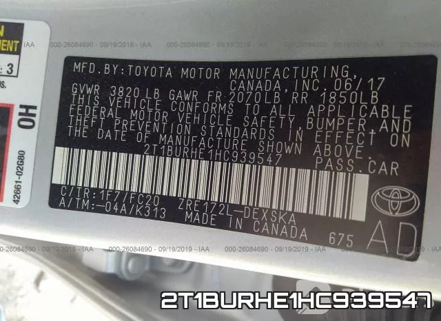 2T1BURHE1HC939547 фото 7
