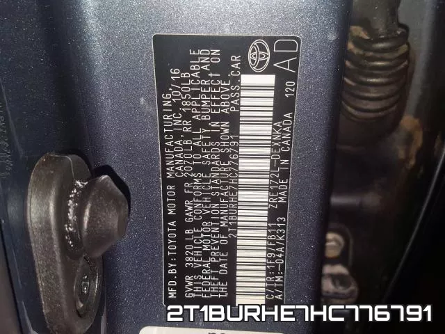 2T1BURHE7HC776791 фото 2