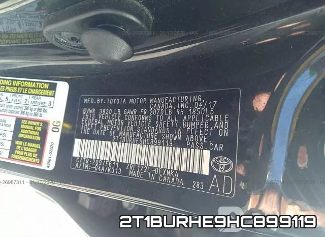 2T1BURHE9HC899119 фото 9
