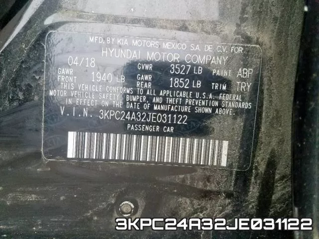 3KPC24A32JE031122 фото 2