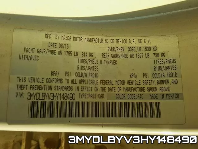 3MYDLBYV3HY148490 фото 2