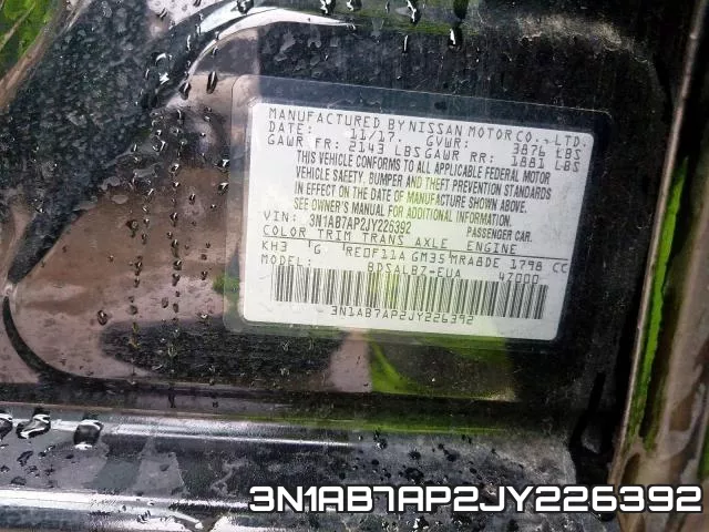 3N1AB7AP2JY226392 фото 2