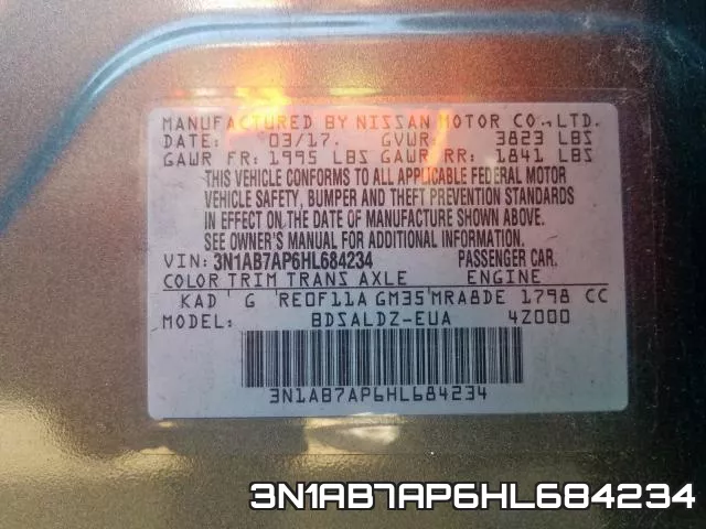 3N1AB7AP6HL684234 фото 2