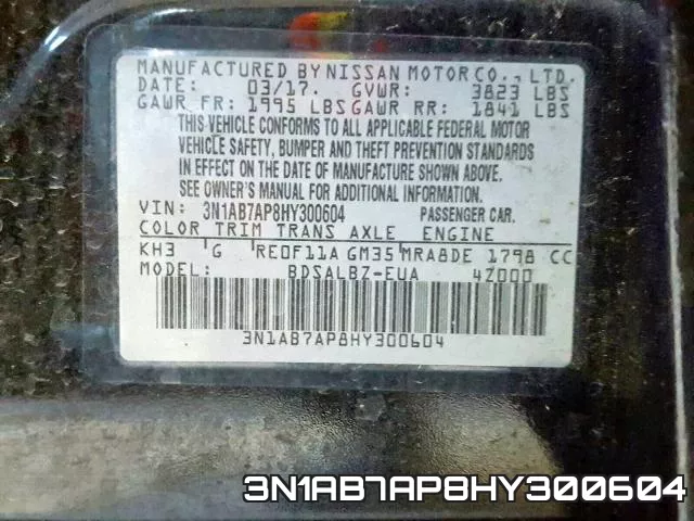 3N1AB7AP8HY300604 фото 2