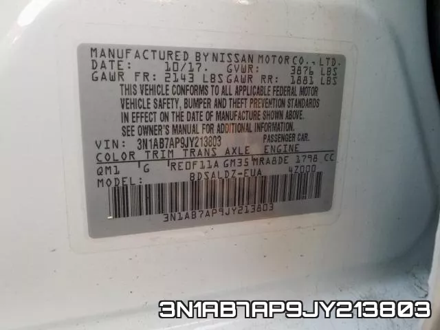 3N1AB7AP9JY213803 фото 2