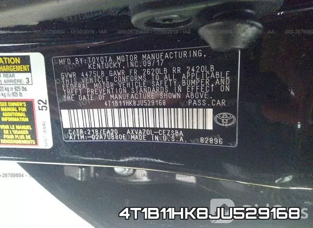 4T1B11HK8JU529168 фото 7