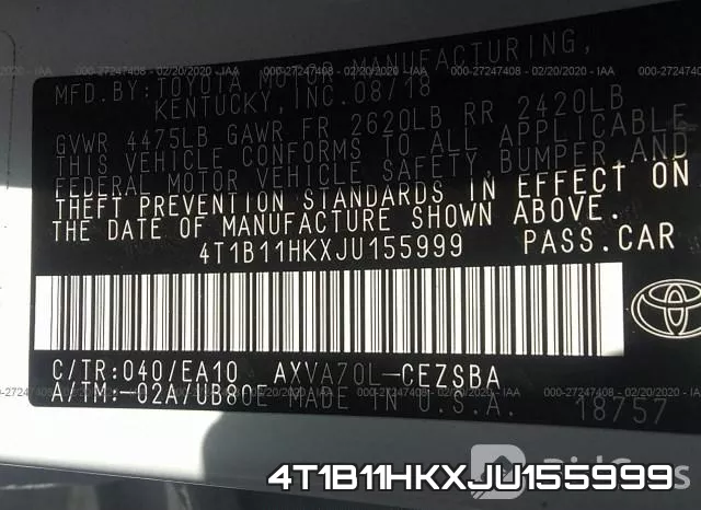4T1B11HKXJU155999 фото 10