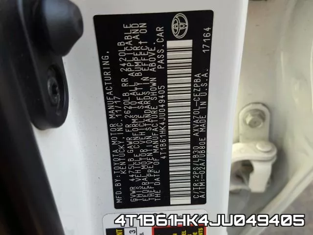 4T1B61HK4JU049405 фото 2