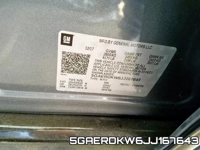 5GAERDKW6JJ167643 фото 2