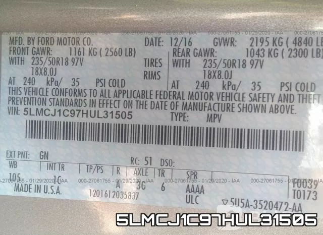 5LMCJ1C97HUL31505 фото 8