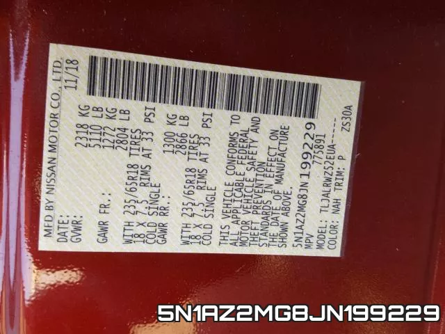 5N1AZ2MG8JN199229 фото 2
