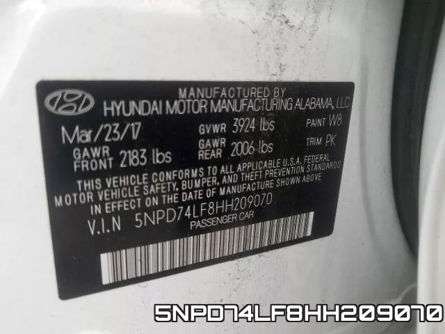 5NPD74LF8HH209070 фото 2